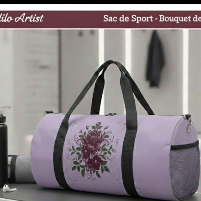 Petit Sac de Sport Bouquet de Violettes Duffle Bag (Creator Uploaded)