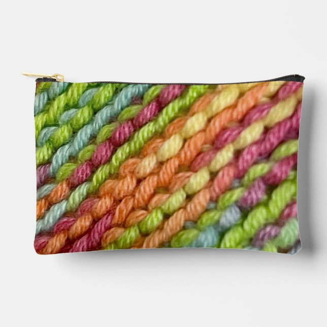 Petit Sac De Zipper Avec Photo Tricot De Gros Plan (Recto)