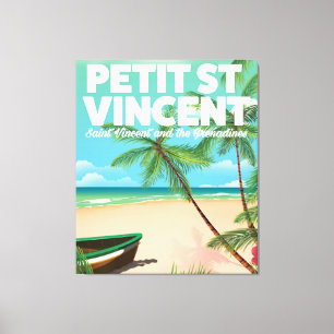 Petit Saint Vincent vintage style beach poster Canvas Print