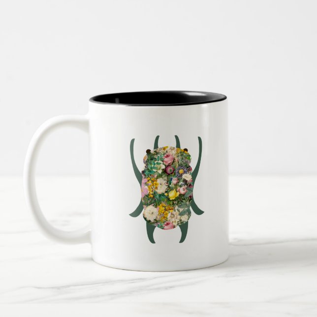 Petit scarabée bleu Two-Tone coffee mug (Left)