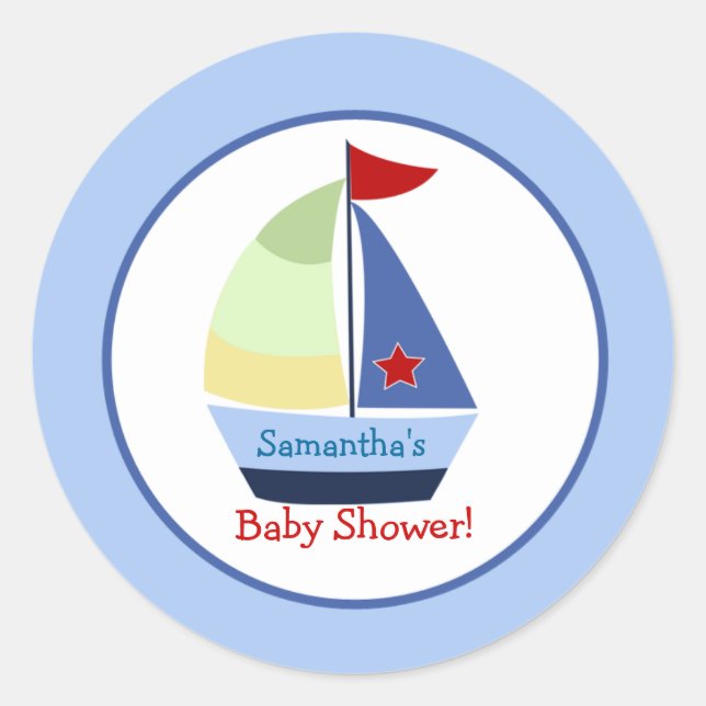 Petit Skipper Sailboat Round Custom Sticker (Devant)