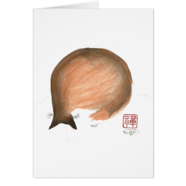 Petit somme de chat, chat Enso de Sumi-e en (Devant)