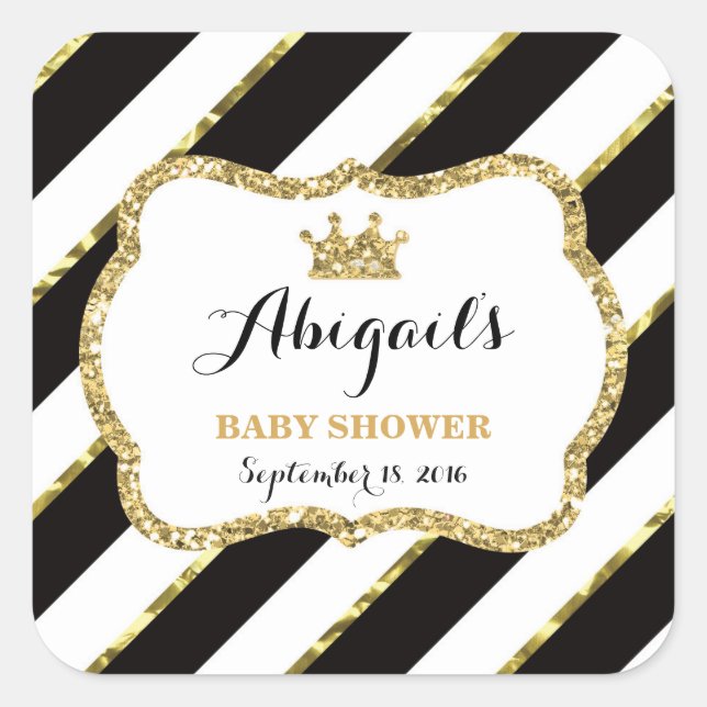 Petit Sticker Princesse, Noir, Parties scintillant (Devant)