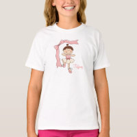 Petit T-shirt d'enfants de ballerine (cheveux