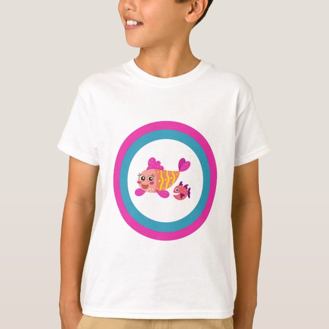 Petit T-shirt pour enfants Deux poissons caricatur (Devant)