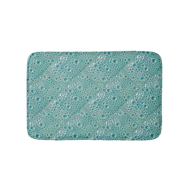Petit tapis de bain avec bulles turquoise (Devant)