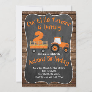 Petit tracteur agricole Invitations d'anniversaire