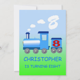 Petit train 8 anniversaire invitation