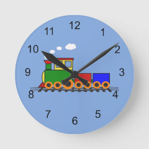 Petit train design mural horloge