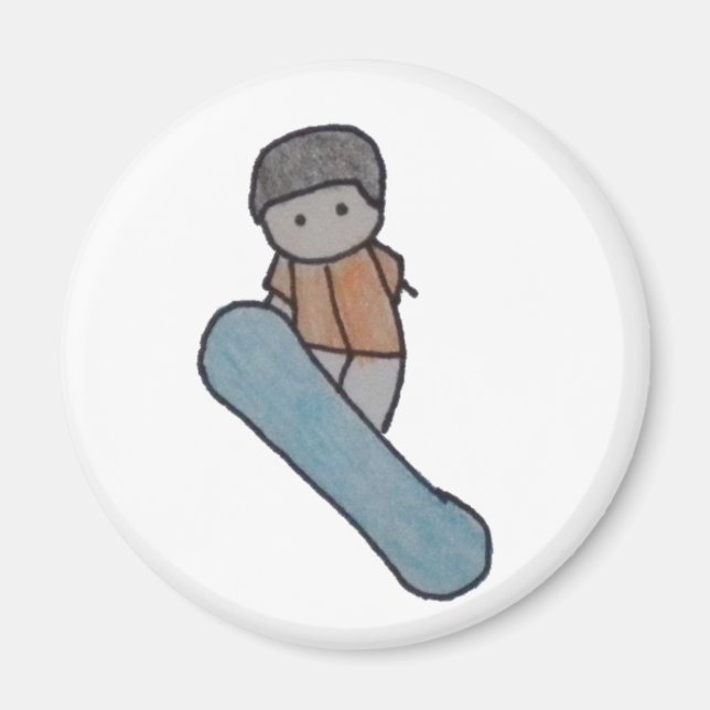 Petit Un aimant de snowboardeur (Devant)