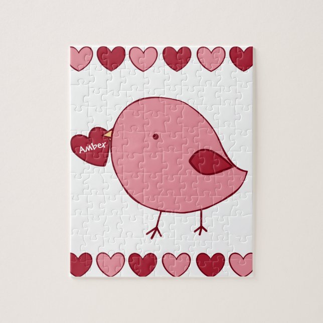 Petit Valentine chick puzzle personnalisé (Vertical)