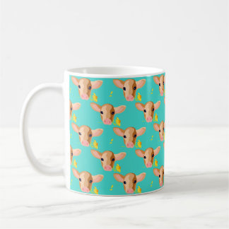 Petit Veau Mug avec Fleur