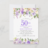 PETITE 50th Birthday Party Purple Rose Floral