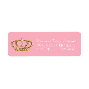 Petite adresse de retour royale de princesse