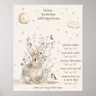 Petite affiche d'affirmations pour le coucher