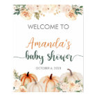 Petite Affiche de bienvenue Baby shower Citrouille