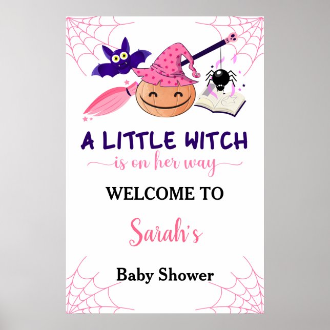 Petite Affiche de bienvenue de Baby shower Citroui (Devant)