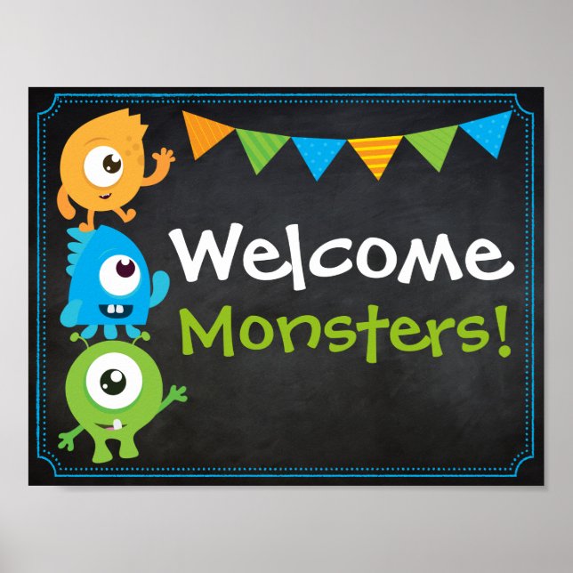 Petite Affiche de bienvenue Monster (Devant)