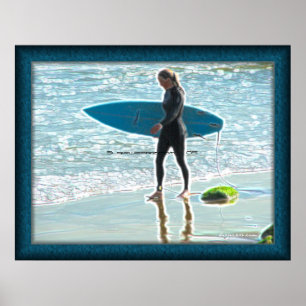 Petite affiche de fille de surfer