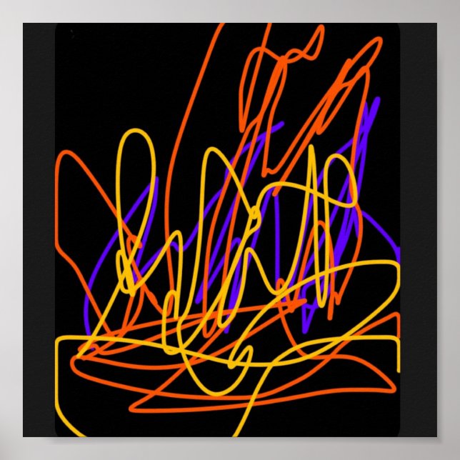 Petite affiche en néon coloré 8x8 (Devant)