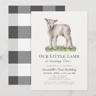 Petite agneau 1er anniversaire Invitation
