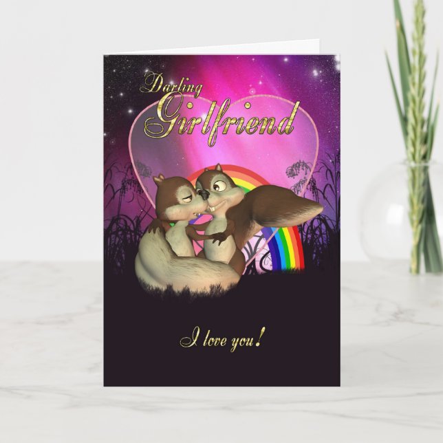 Petite amie Carte de Saint Valentin avec jolie car (Devant)
