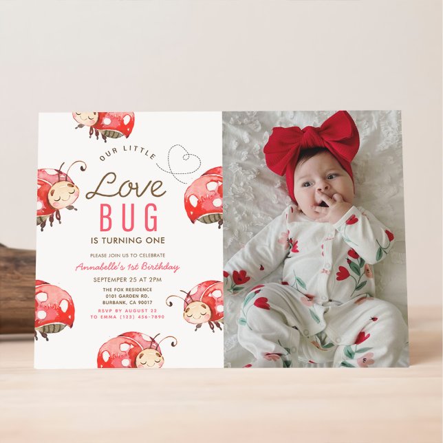 Petite Amour Anniversaire Fête Photo Invitation (Créateur téléchargé)