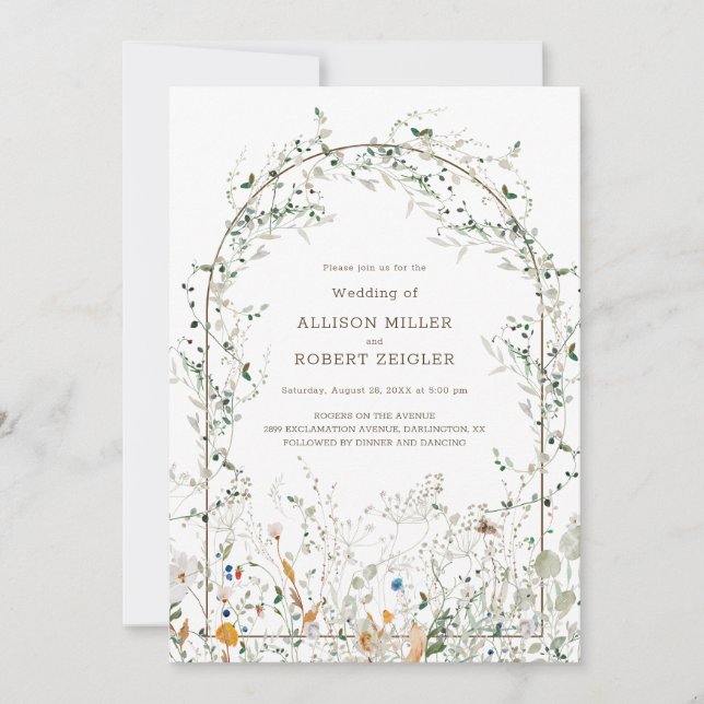 Petite Arche Fleur sauvage Faire-part de mariage (Devant)