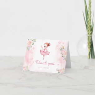 Petite ballerine rose anniversaire merci cartes