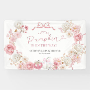 Petite bannière Citrouille blanche et rose