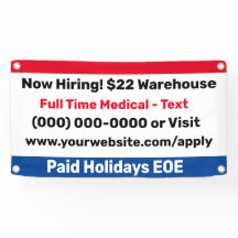 Petite bannière de bâtiment de recrutement