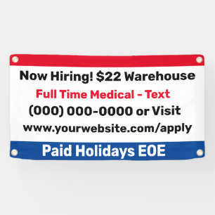 Petite bannière de bâtiment de recrutement