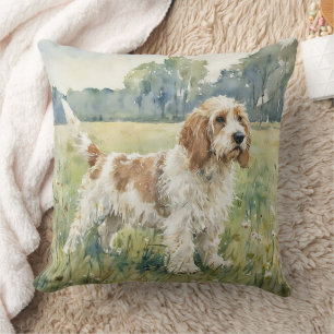 Petite Basset Griffon Vandeen - PBGV Throw Pillow