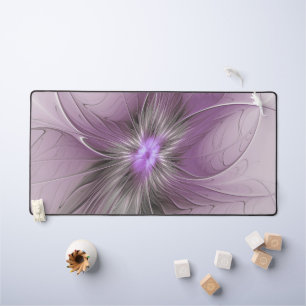 Petite Beauté Moderne Mauve Grey Fractal Art Flowe