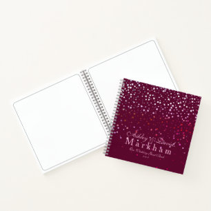 Petite Berry Stars Custom Name Wedding Notebook