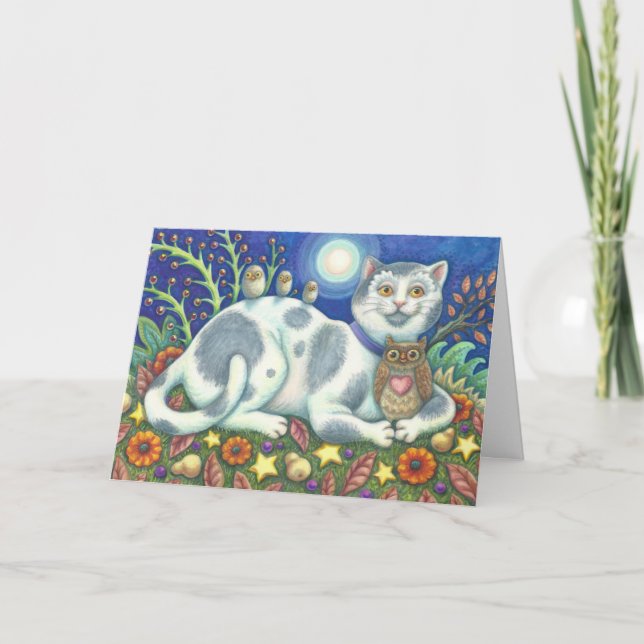 PETITE BIRDIE M'A DIT, CAT CARTE D'ANNIVERSAIRE Pe (Devant)