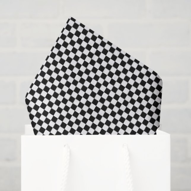 Petite Black and White Checked Tissue Paper (Gift Bag)