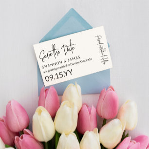 Petite Black Script Save the Date Enclosure Card