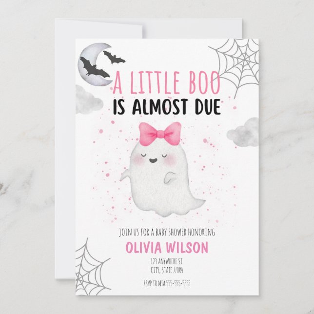 PETITE BOO EST DUE BABY SHOWER INVITATION (Devant)