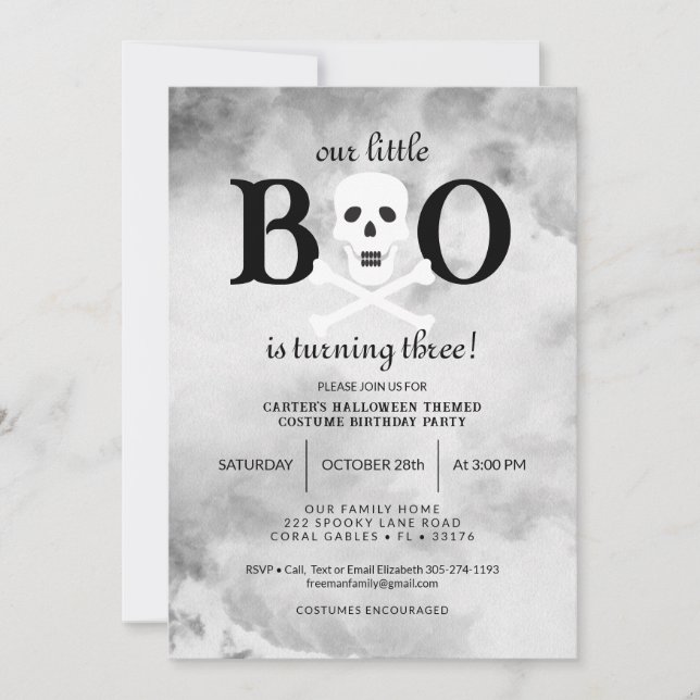Petite Boo Halloween Invitation Anniversaire (Devant)