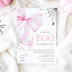 Petite Boo PINK Bow Baby shower Invitation