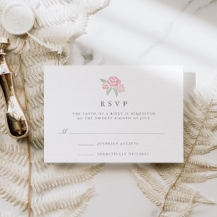 Petite Bouquet RSVP Card Blush