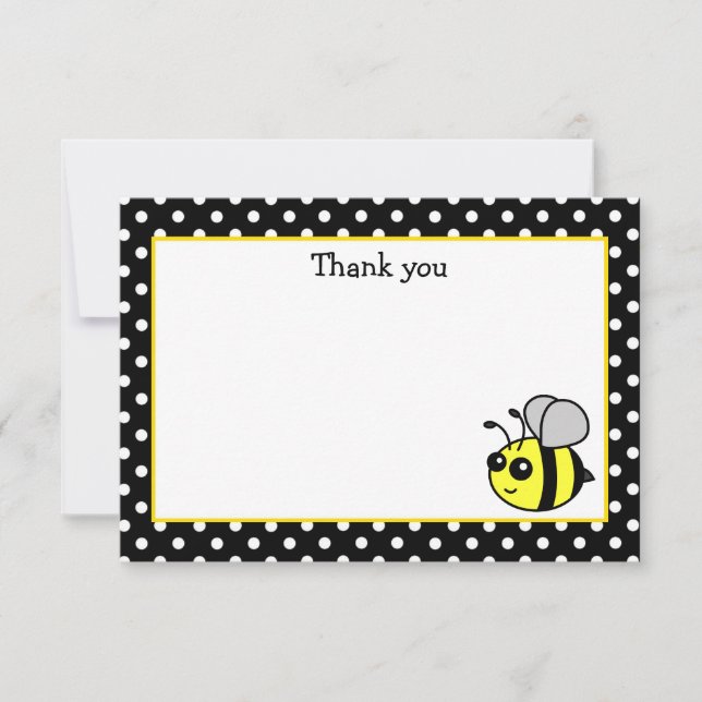 Petite Bumble Abeille Jaune Plat Merci Cartes de n (Devant)