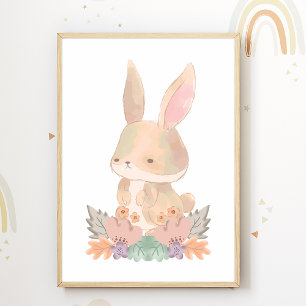 Petite Bunny Nursery Poster Animaux Enfants Décor