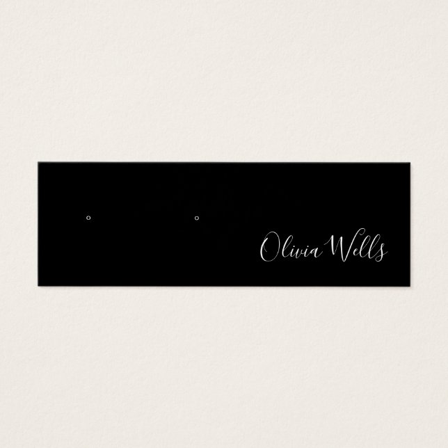 Petite carte d'affichage à oreille de script noir (Devant)