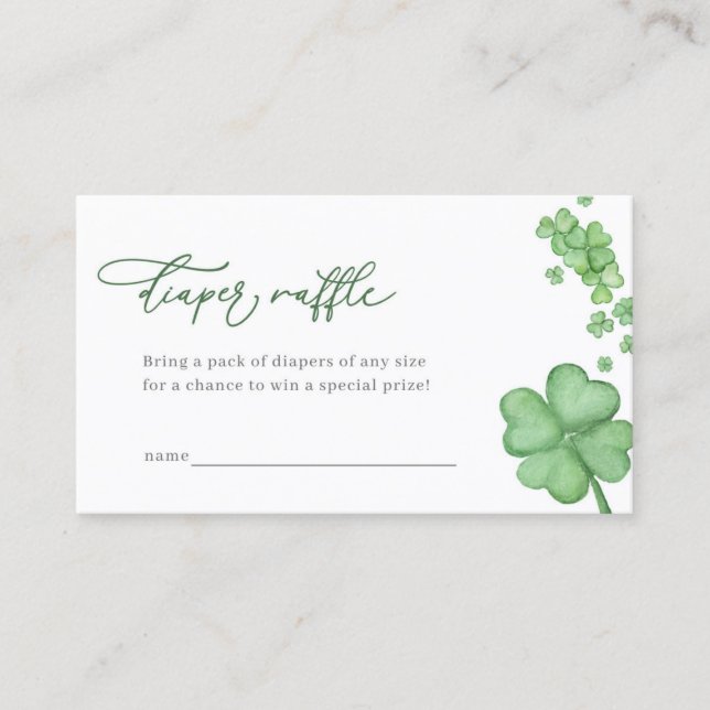 Petite carte de Baby shower Shamrock (Devant)