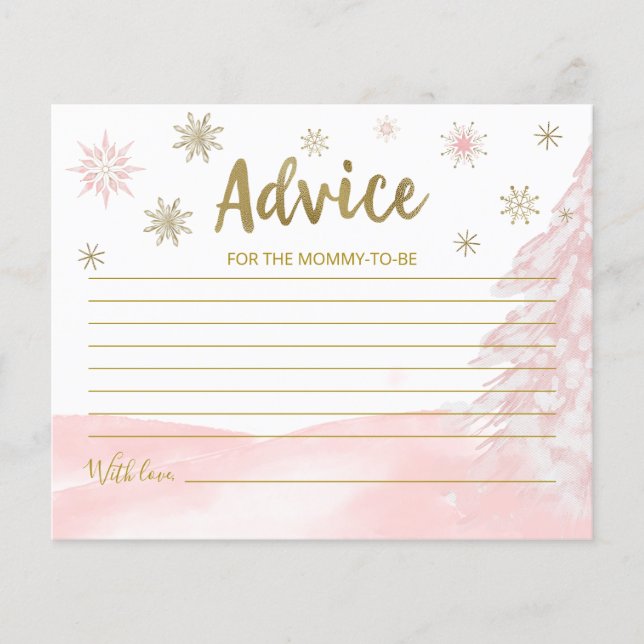 Petite carte de conseil en Baby shower rose (Devant)