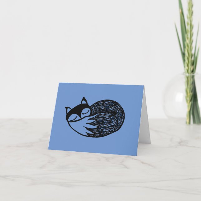 Petite carte de dessin et de poésie de Fox de veil (Devant)