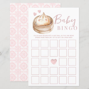 Petite carte de jeu de Baby shower rose Dumpling