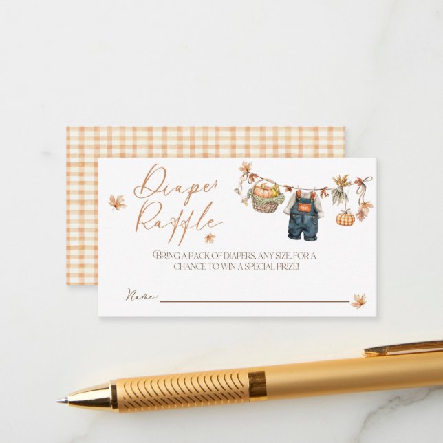 Petite carte de jeu de Baby shower rustique Citrou (Devant/Arrière en situation)